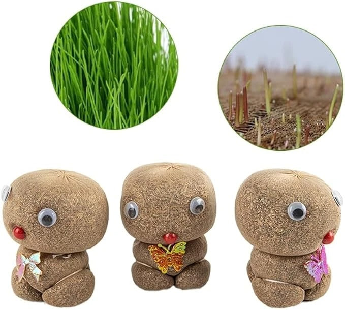 Growing Grass Head Doll Mini Bonsai – Fun, Interactive Greenery for All Ages