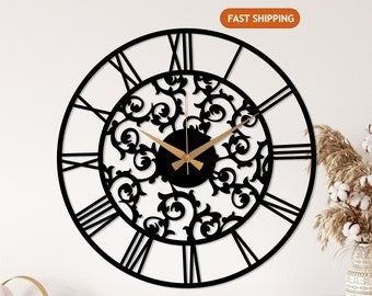 ⏰ Flower Design Roman Round Wall Clock