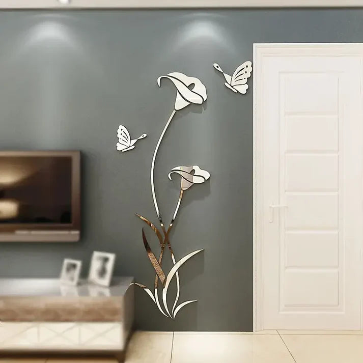 3D Acrylic Floral Wall Art Stickers