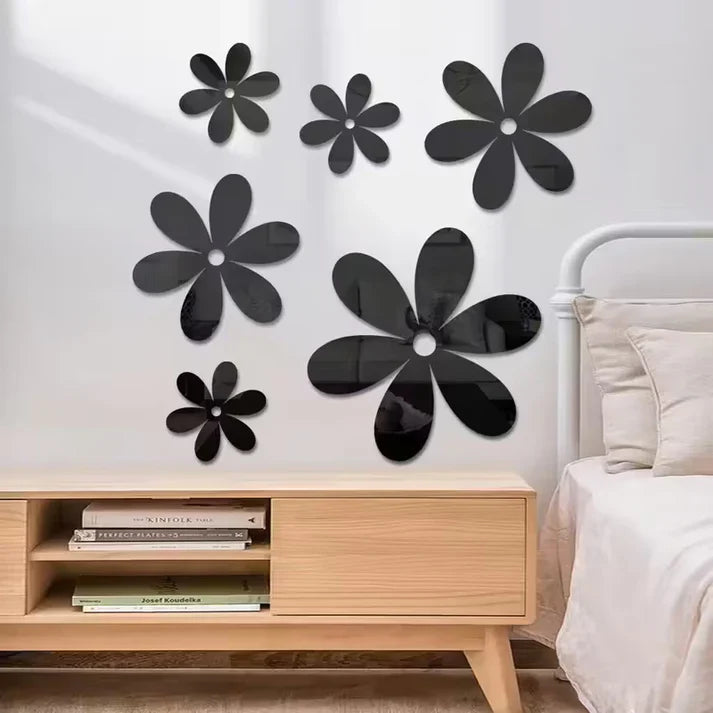 Three-Dimensional Flower Acrylic Mirror Wall Stickers