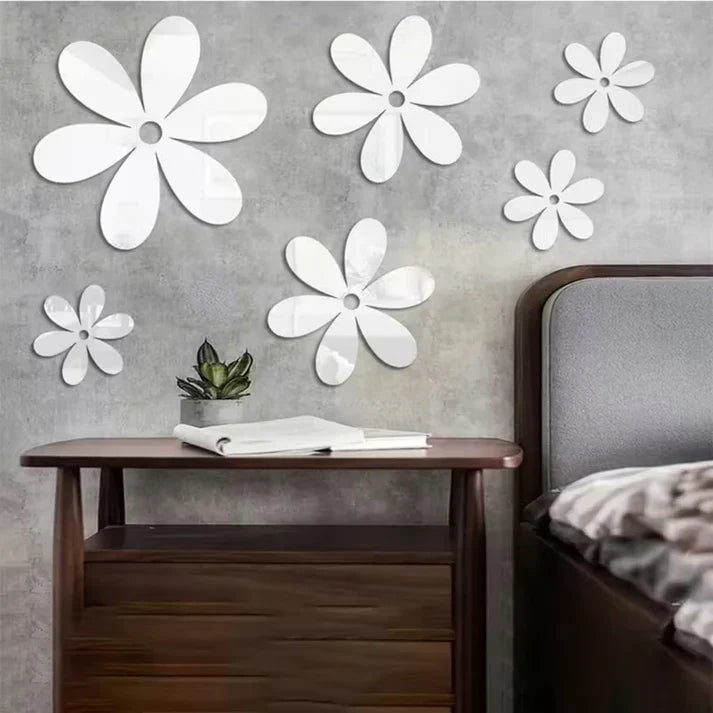 Three-Dimensional Flower Acrylic Mirror Wall Stickers