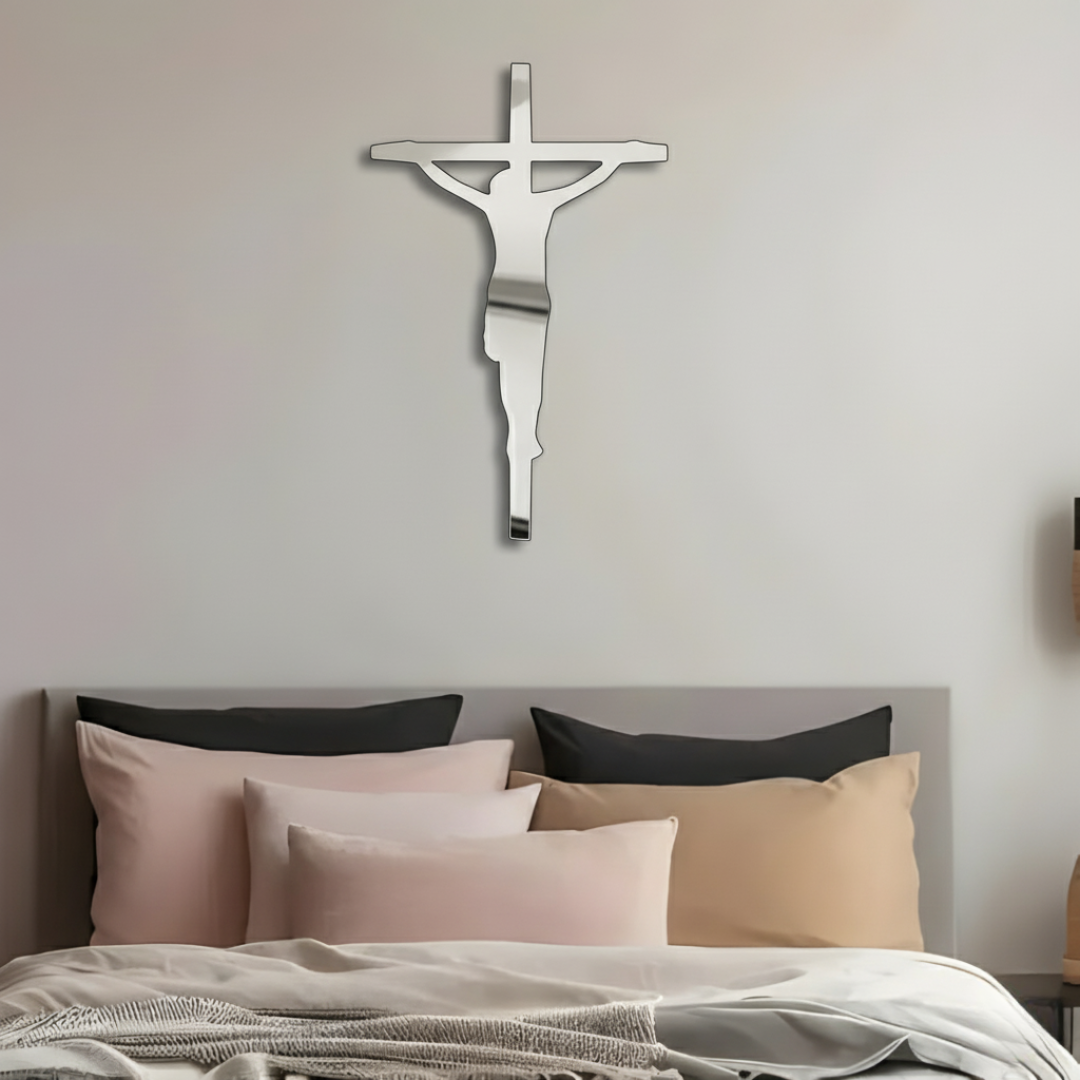 Black Jesus Cross – Christian Wall Decor for Christmas & Baptism