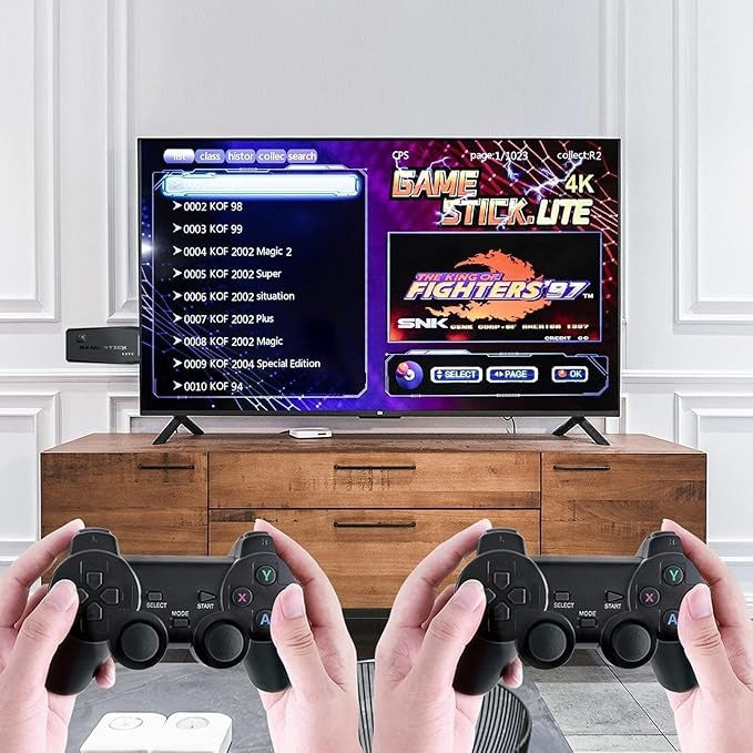 2.4G Wireless Controller Gamepad 4K TV Video Game Console 64 gb, black