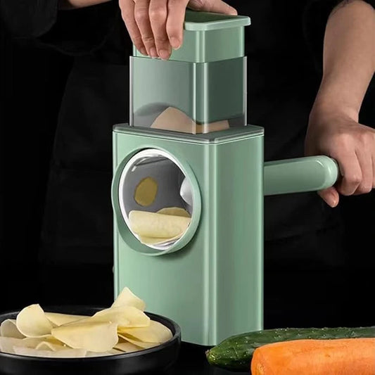 Manual Rotary Drum Vegetable Cutter – Multifunction Vegetable Slicer, Slice, Shr