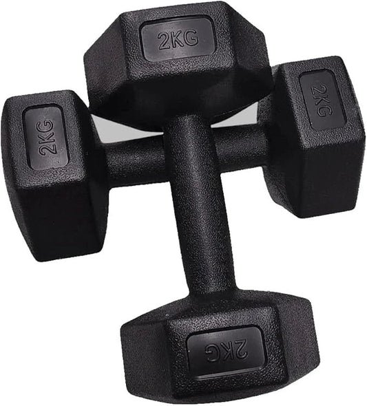2 KG Black Dumbbell - Sleek and Durable for Strength Training