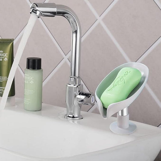 Soap Dish Leaf-Shape Self Draining Soap Holder for Bathroom Shower,