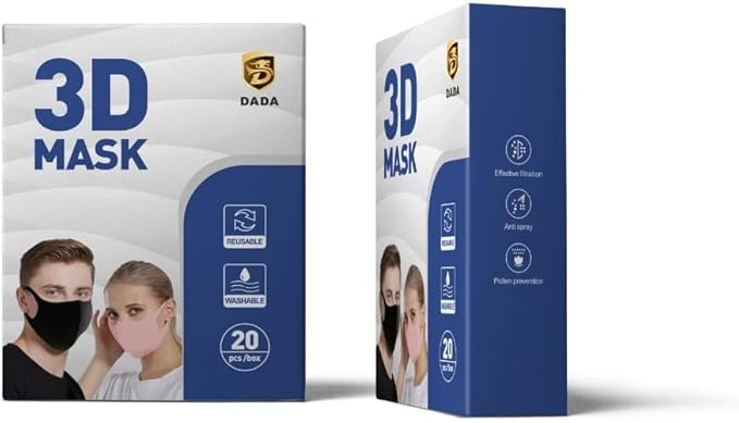 DADA 20 Pcs Unisex Fabric Face Mouth Mask Washable Reusable Cloth Masks for Men Women, Dust Masks for Outdoor Activities Cycling Camping Travel