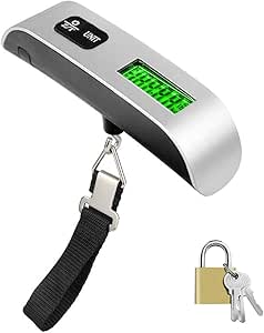 Roccamare Portable Digital Hand Scale – 50kg Capacity | Luggage, Fishing & Travel Weight Scale with Hook