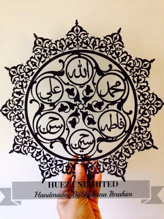 🕌 5 Names Islamic Acrylic Wall Decor – Ali, Hassan, Hussain, Fatima & Muhammad ﷺ