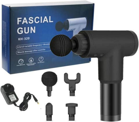 Fascial Gun Muscle Massager Deep Tissue Percussion Variable Frequency Vibration, Muscle Massage Tool with Attachments, Pain Relief Electric Therapy Gun for Fitness