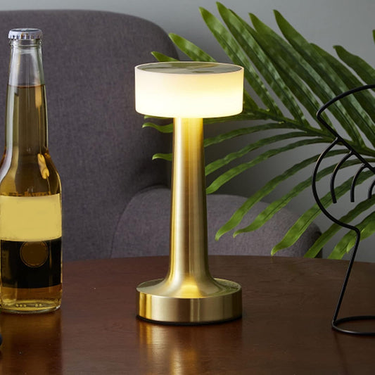 Cryfokt Cordless Table Lamp, Rechargeable Battery Operated Table Lights 3 Levels Brightness 10 Hours Usage Small Touch Bedside Night Light for Restaurant Bedroom Outdoor