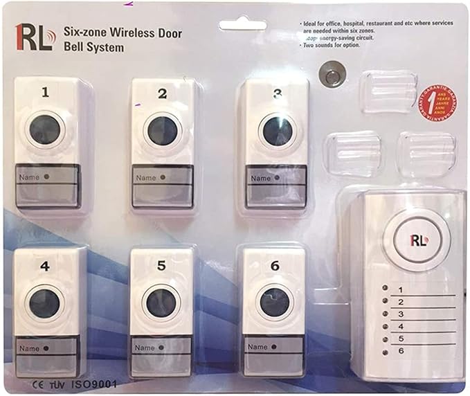 Six Zone Wireless Door Bell for Offices Restaurant RL-05060