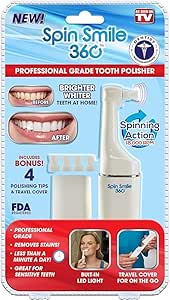 Spin Smile 360 Premium Tooth Polisher for Professional Dental Care & Whitening Spin Smile 360 Professional Grade Tooth Polisher its so good for unique people use it must for your teeth'
