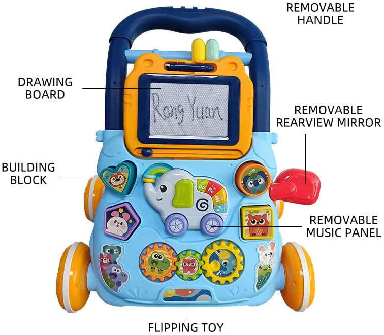 Baby Learning Walker, Early Educational Child Activity Center, Multifunctional Play Panel with Drawing Board, Baby Music Learning Toy Gift for Infant Boys or Girls