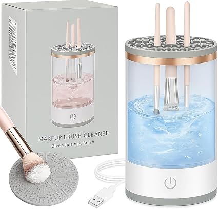 Makeup Brush Cleaner Machine with Free 7PCS Makeup Brush Set – Electric Brush Washer & Dryer for Fast, Deep Cleaning