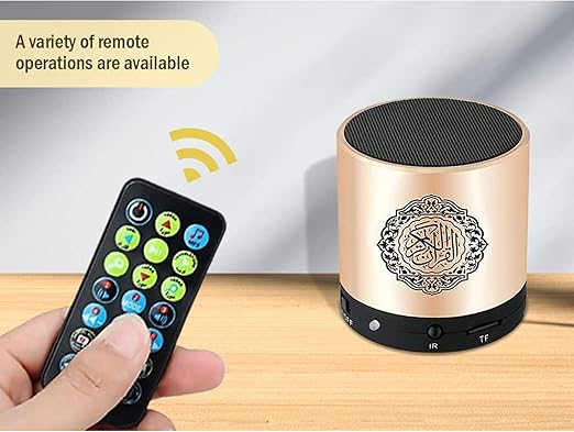 Quran Speaker, SQ-200 Portable Bluetooth Quran Speaker, Muslim Quran Translator,18 Reciter, 15 Translation, Wireless Bluetooth Rechargeable Speaker Support MP3 FM 8GB TF Card, With Remote (SQ-200)