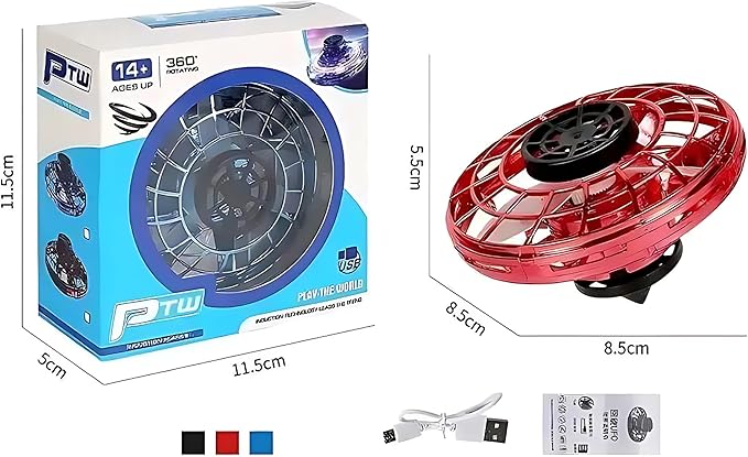 BL Toy Flying Spinner With LED Light, Drone for Kids Hand Operated Mini Drones for Kids, UFO Magic Indoor & Outdoor Game s, Cool Stuff Gadgets For Boys & Girls Best For Gift Color Blue