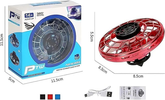 BL Toy Flying Spinner With LED Light, Drone for Kids Hand Operated Mini Drones for Kids, UFO Magic Indoor & Outdoor Game s, Cool Stuff Gadgets For Boys & Girls Best For Gift Color Blue