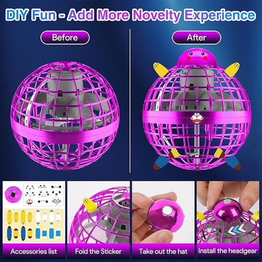 Orb Ball, Flying Spinner Ball Toy, Hand Controlled Boomerang Hover Ball, Fidget Spinner Stress Ball, Christmas Birthday Cool Toys Gifts for 6 7 8 9 10+ Year Old Boys Girls Teens Indoor Outdoor