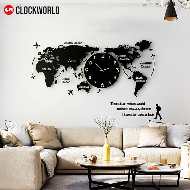 World Map Wall Clock