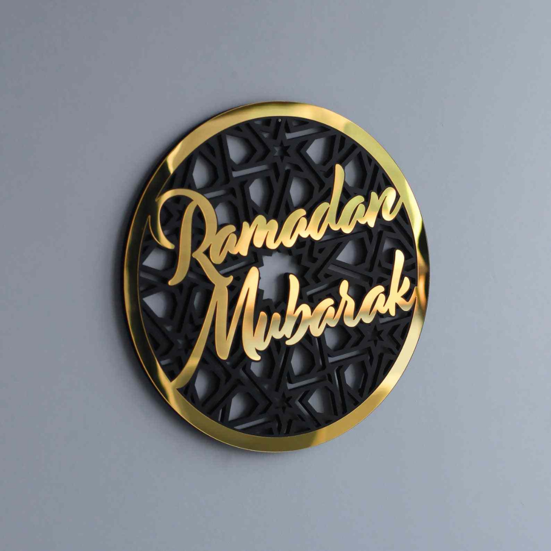 Ramadan Mubarak Circular Wall Decor - Acrylic Islamic Home Art