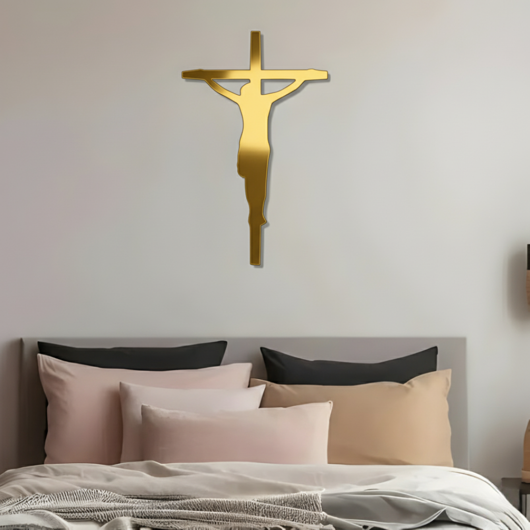 Black Jesus Cross – Christian Wall Decor for Christmas & Baptism