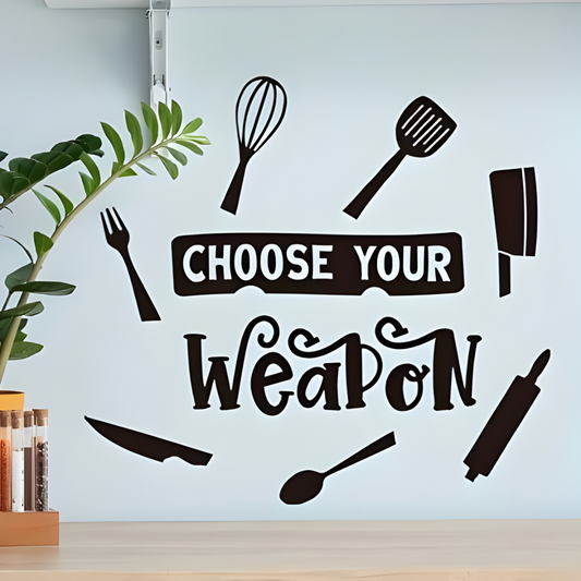 "Choose Your Weapon" Acrylic Kitchen Wall Decal - Fun Decor for UAE Homes & Restaurants
