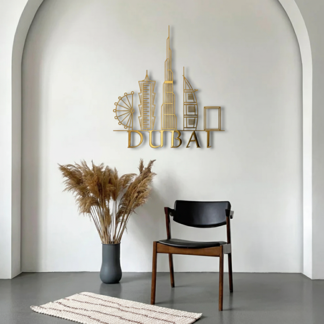 Dubai Skyline Acrylic Wall Art – Modern UAE City Décor