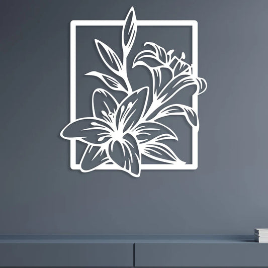 Flower Frame Rectangle Acrylic Wall Art | Home Décor