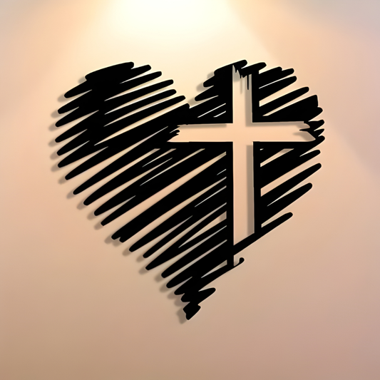 Heart with Jesus Cross – Christian Home Decal & Christmas Decor UAE