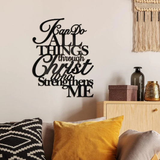 I Can Do All Things Through Christ Acrylic Wall Décor | Christian Home UAE
