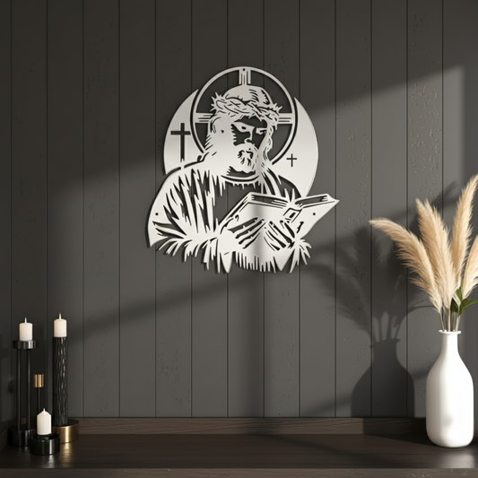 Jesus Christ with Book – Christian Home Wall Decal UAE
