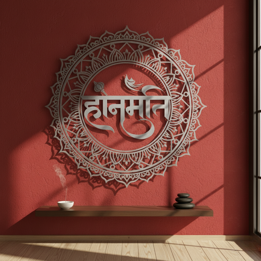 Lord Hanuman Calligraphy Acrylic Art - Strength & Devotion