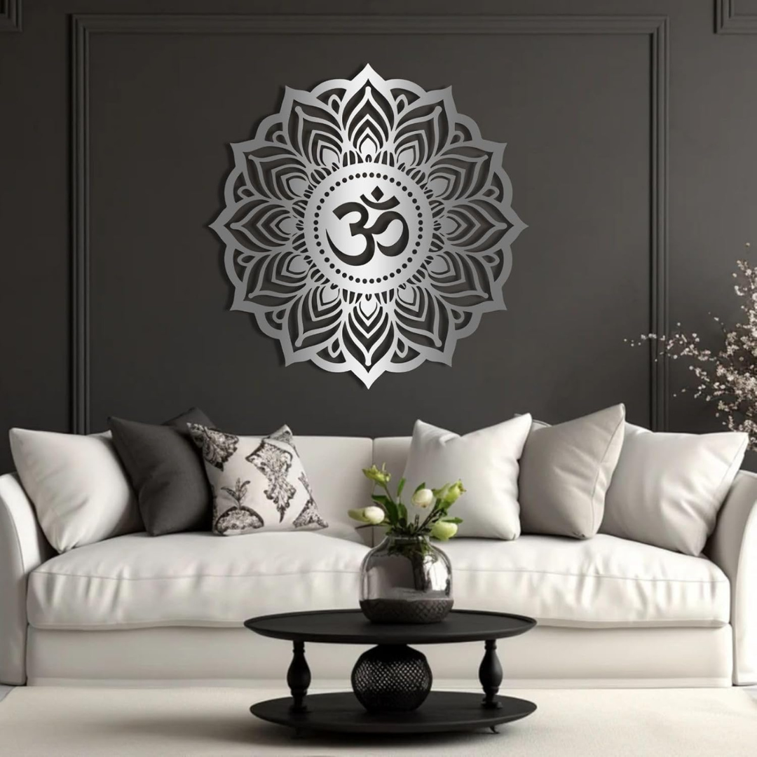 Lotus Mandala Om Acrylic Wall Art | Spiritual Home Decor