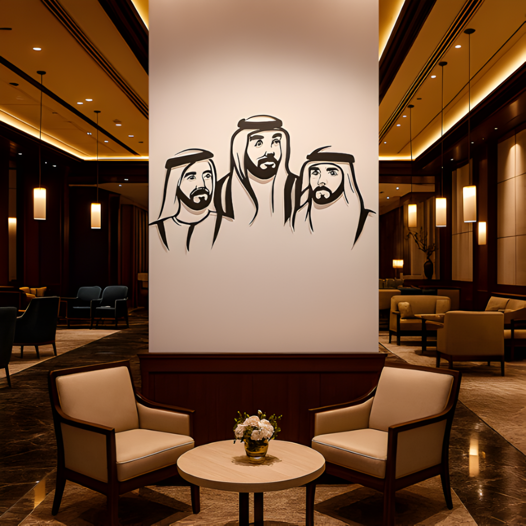 Sheikh Khalifa, Mohammad & Hamdan Acrylic Portrait