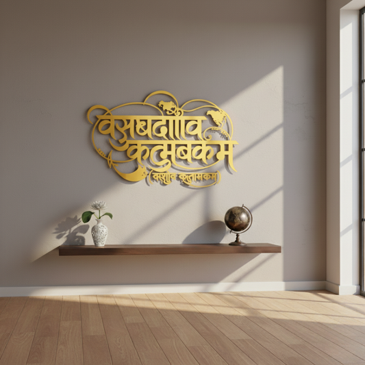 "Vasudhaiva Kutumbakam" Acrylic Wall Art - World is One Family