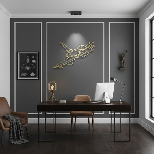 Modern Acrylic Eurofighter Typhoon Jet Silhouette Wall Art