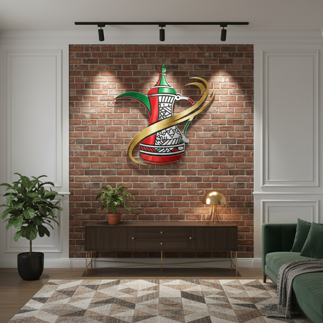 Traditional UAE Dallah & Flag Acrylic Wall Art
