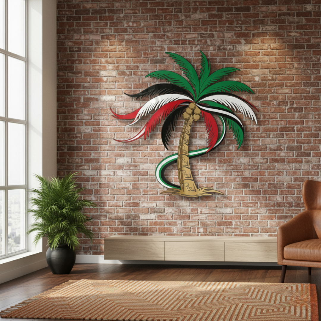 UAE National Day Acrylic Palm Tree Wall Art