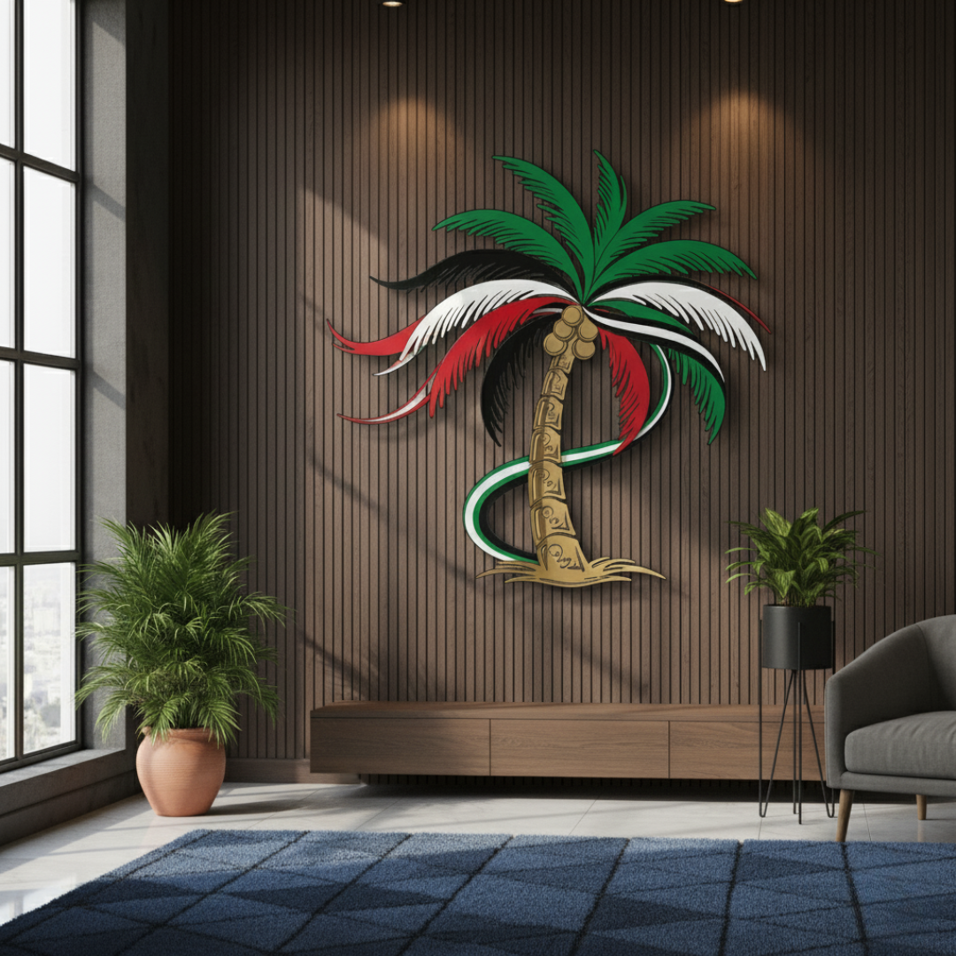 UAE National Day Acrylic Palm Tree Wall Art