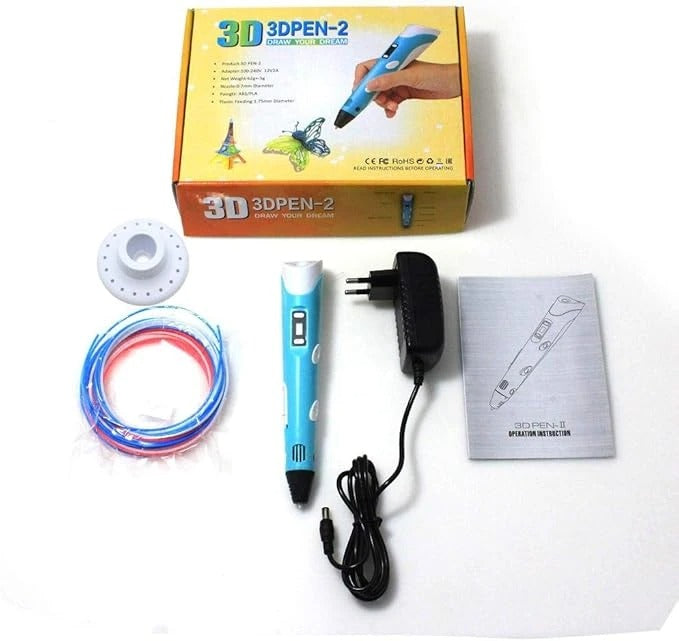 3D Pen for Kids, DIY Embroidery Machine, Stitching Machine, Full Automatic Embossing Machine with USB Connector, Pink (blue)