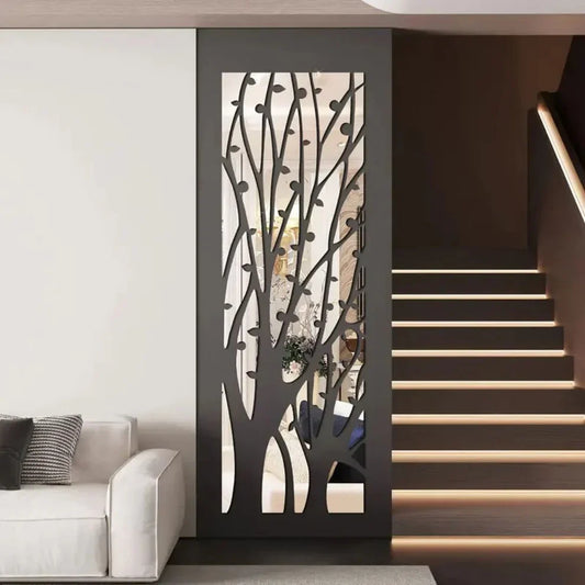 Money Tree Acrylic Mirror Wall Art, Abstract Tree Decorative Pattern