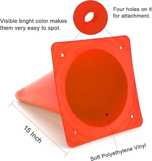 15-Inch Training Cone - High-Visibility Marker for Sports, Agility, and Field Dr