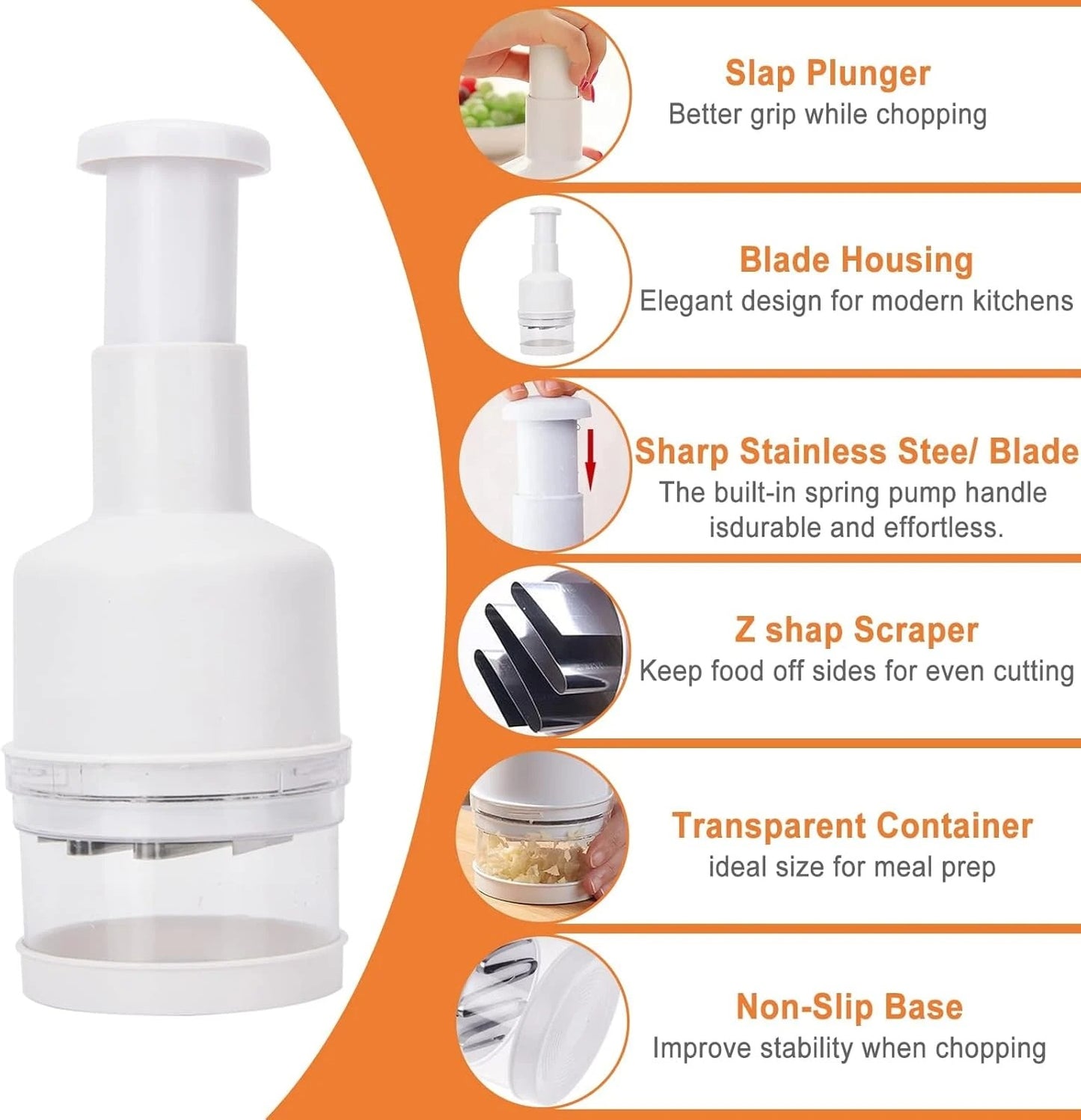 Food Chopper, Manual Vegetable Chopper, Fruit Chopper, Garlic Chopper, Ha