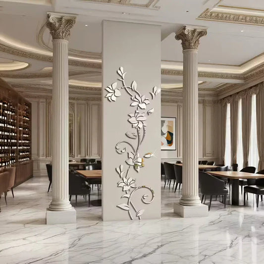 3D Acrylic Rose Flower Mirror Wall Stickers